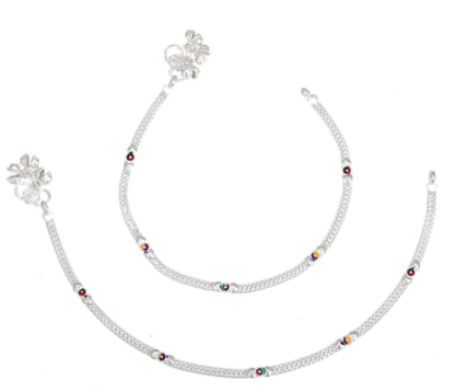 Silver Plated Anklet Pair