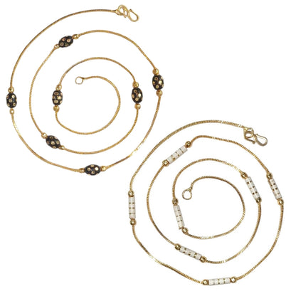 Combo of 2 Gold Plated Chains 22inch Long