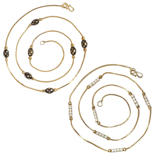 Combo of 2 Gold Plated Chains 22inch Long