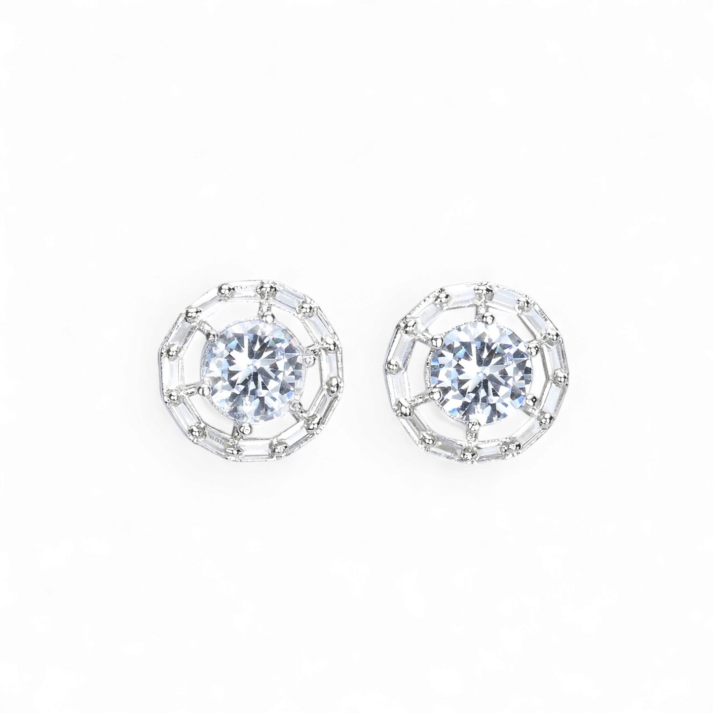 Silver Plated AD Earrings Set