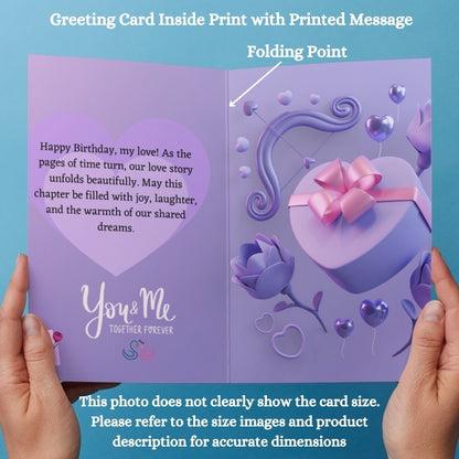 Photo Greeting Card with for Wife Girlfriend | Preprinted Inside Message