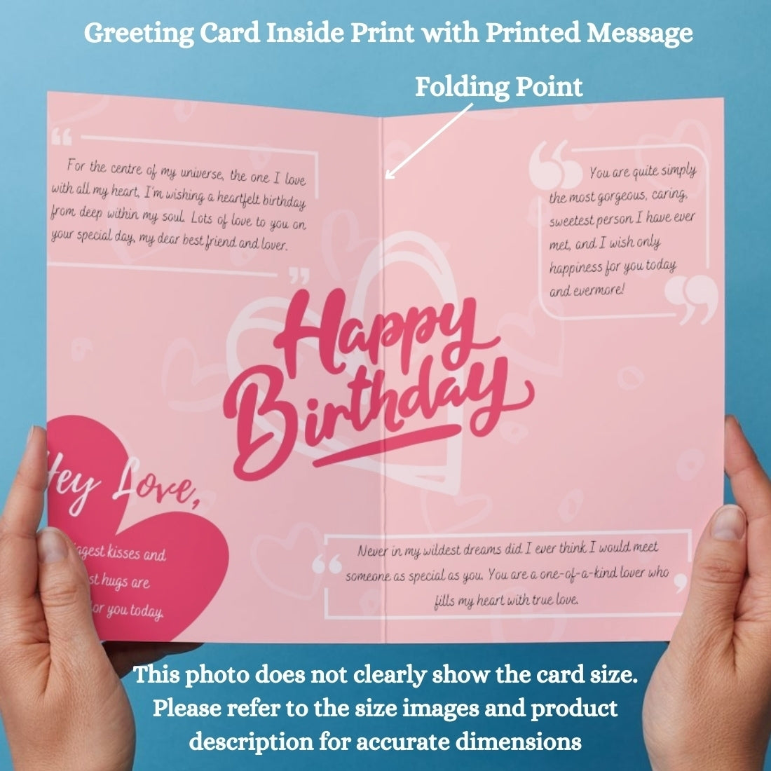 Photo Greeting Card with for Husband Hubby Boyfirend | Preprinted Inside Message