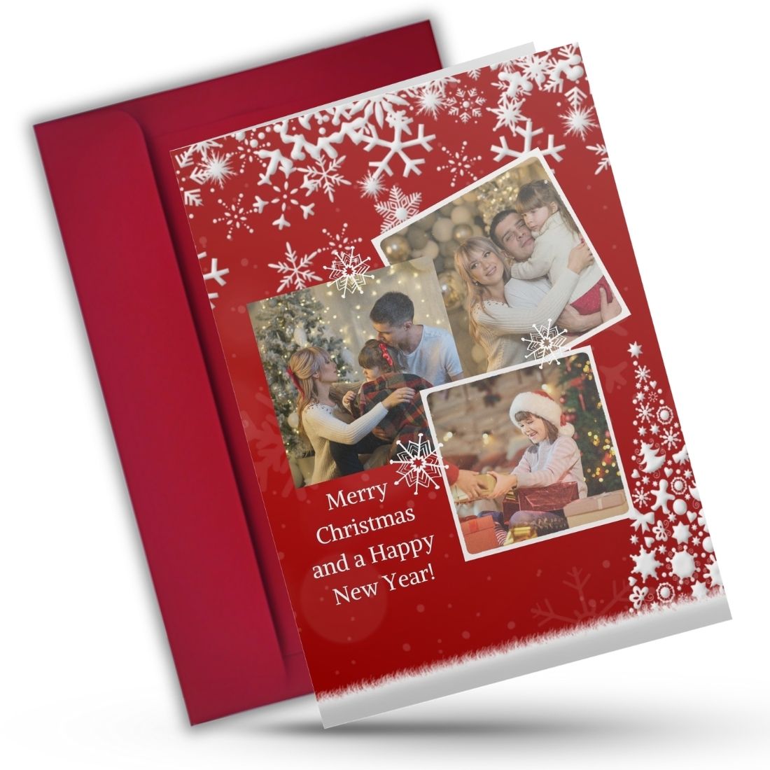 Christmas Photo Greeting Card with Inside Custom Text