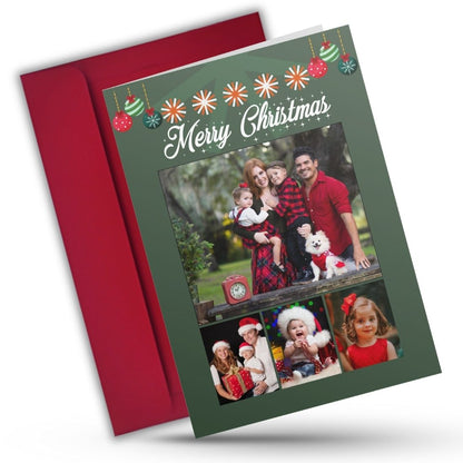 Christmas Photo Greeting Card with Inside Custom Text
