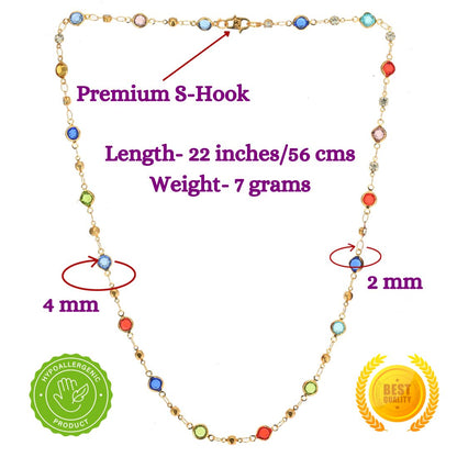 Silver Plated Anklets & 22 inch Gold Plated Chain