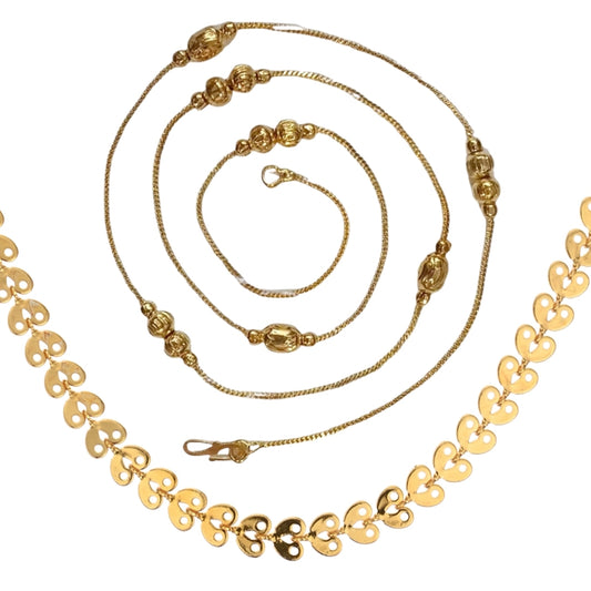 Combo of 2 Gold Plated Chains 22inch Long