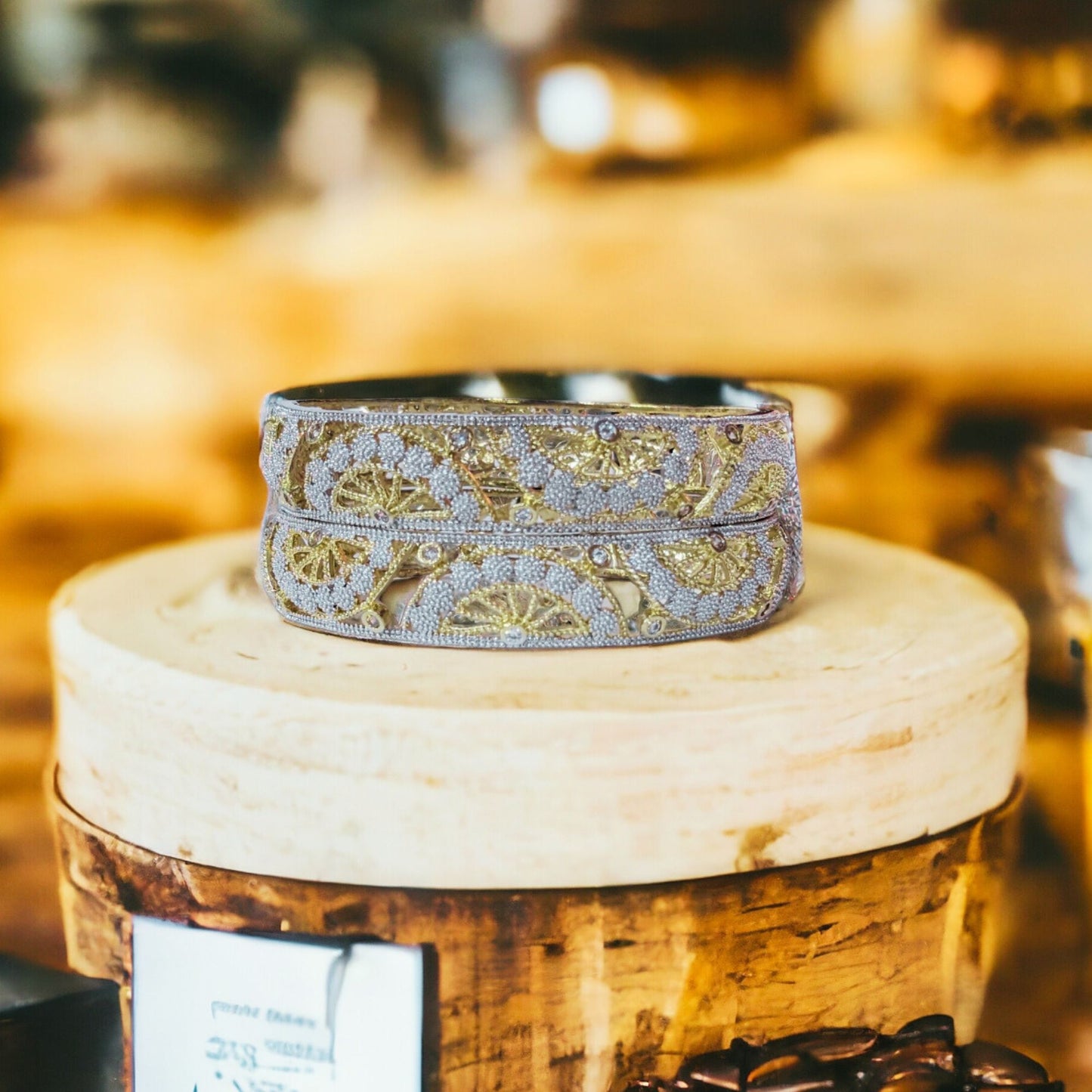 Gold Plated AD Kada Bangles Pair