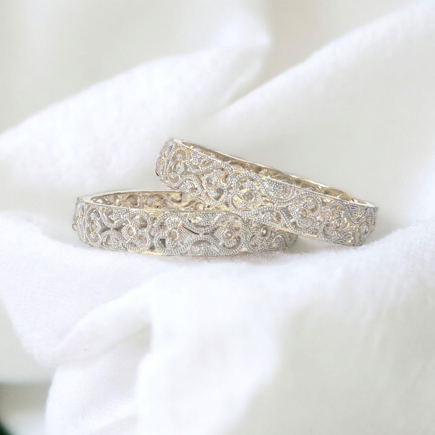 Gold Plated AD Kada Bangles Pair