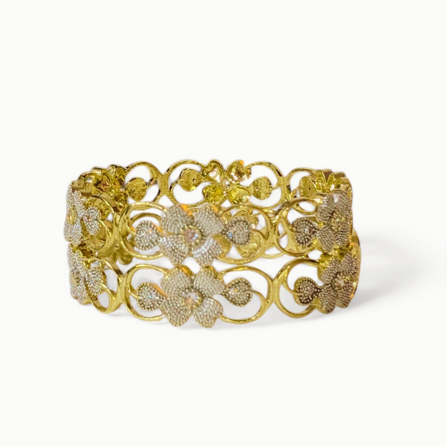 Gold Plated AD Kada Bangles Pair