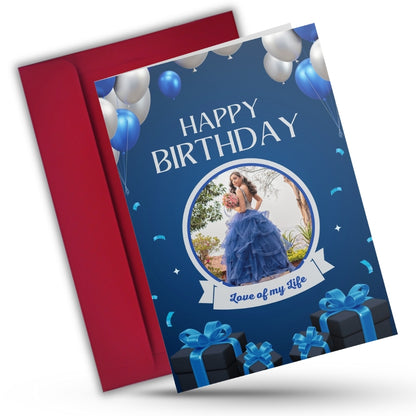 Photo Greeting Card with for Wife Girlfriend | Preprinted Inside Message