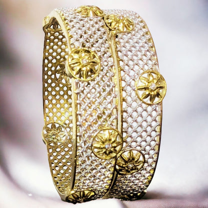 Gold Plated AD Kada Bangles Pair