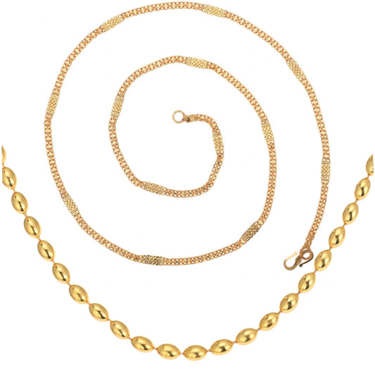 Combo of 2 Gold Plated Chains 22inch Long