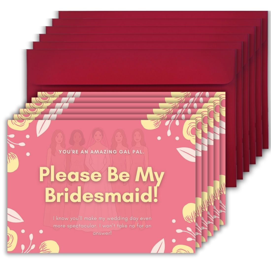 Bridesmaid Proposal Invitation Cards 5.8x8.3inch | Wedding Invite