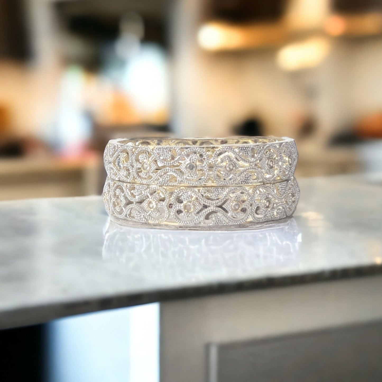 Gold Plated AD Kada Bangles Pair