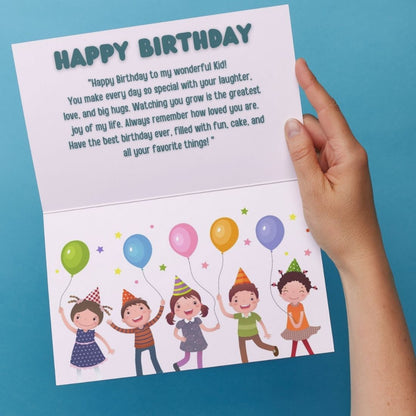 Kids Birthday Greeting Card For Son, Daughter, Family & Friends Children