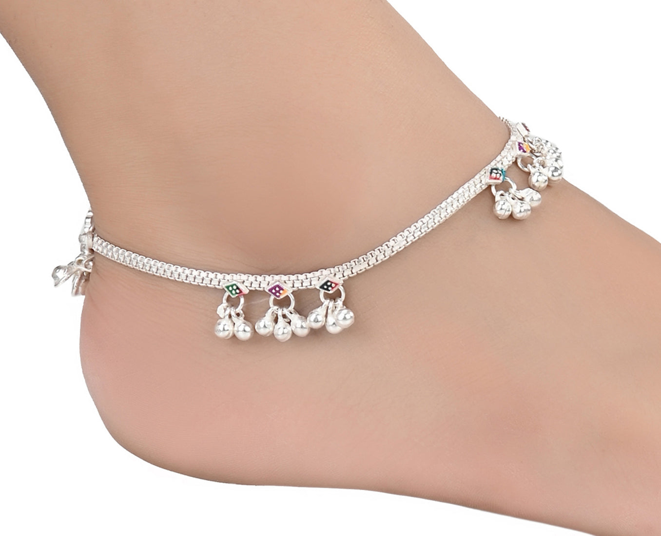 Silver Plated Anklet Pair