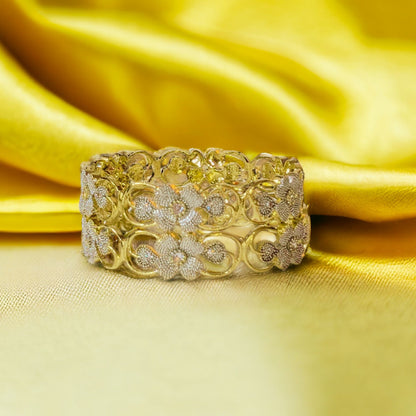 Gold Plated AD Kada Bangles Pair