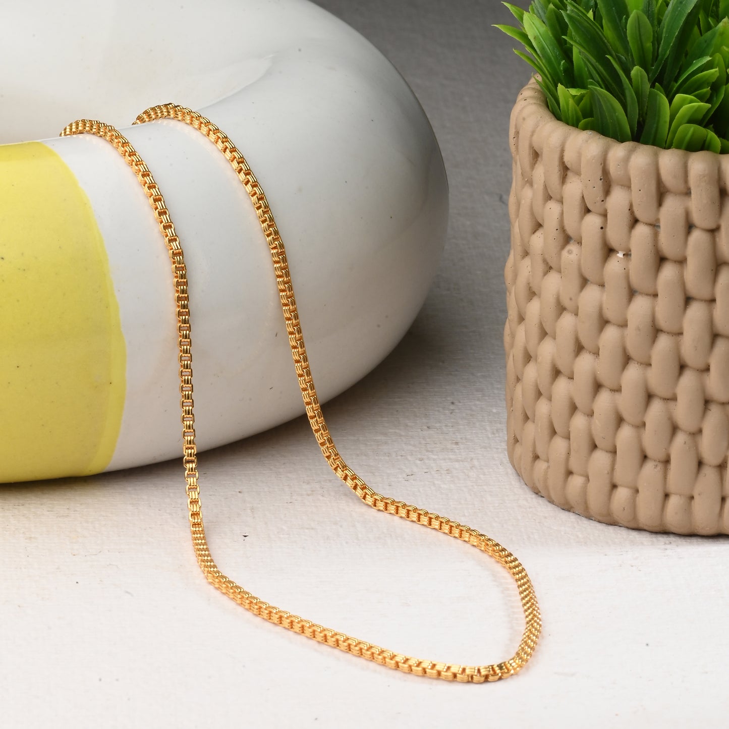 Silver Plated Anklets & 22 inch Gold Plated Chain