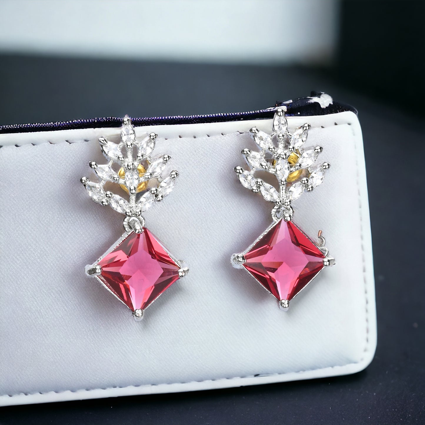 Silver Plated AD Earrings Set