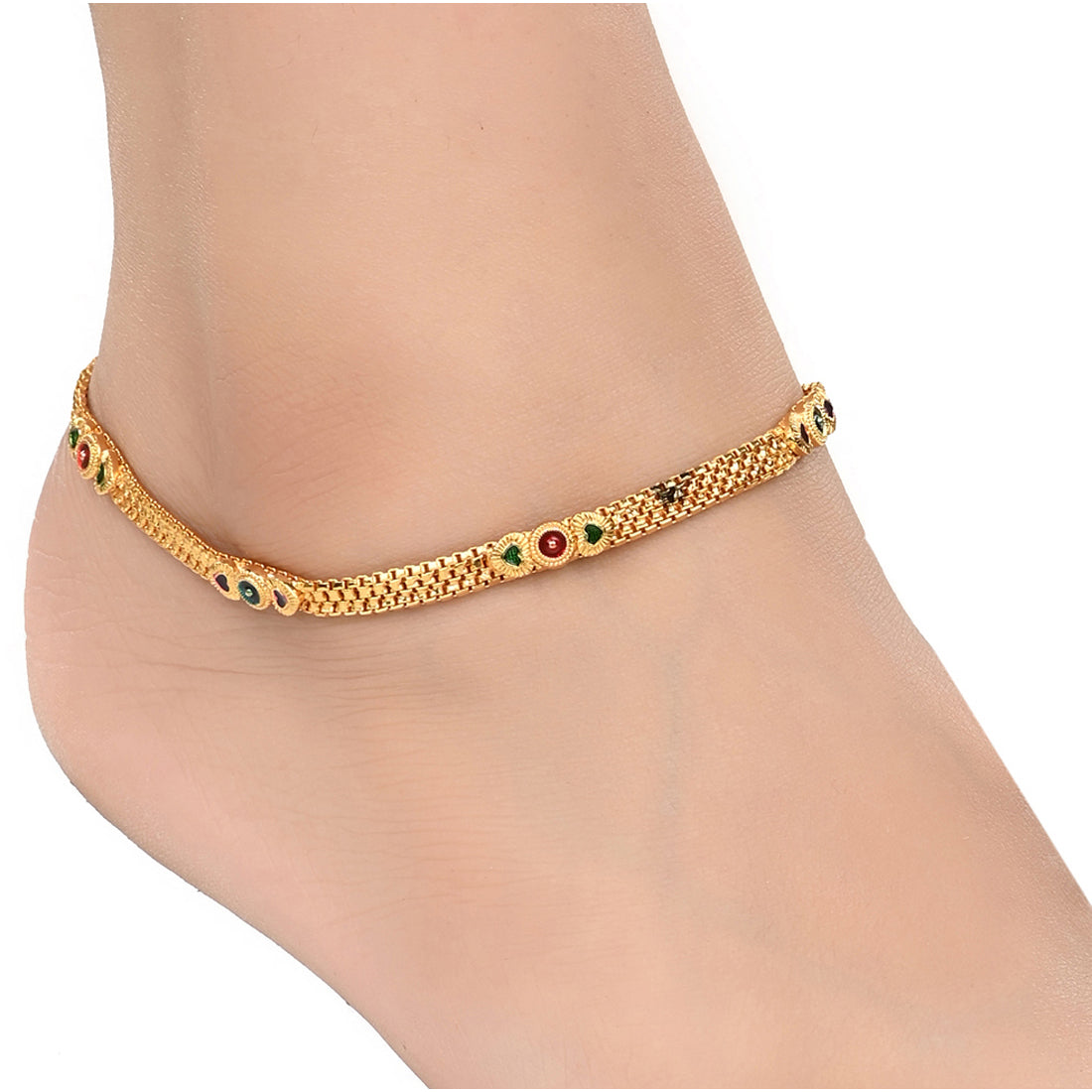 Gold Plated Anklet Pair