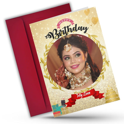 Photo Greeting Card with for Wife Girlfriend | Preprinted Inside Message