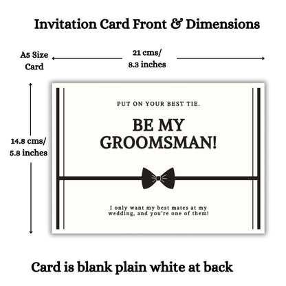 Groomsman Proposal Invitation Cards 5.8x8.3inch | Wedding Invite