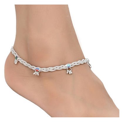 Silver Plated Anklet Pair