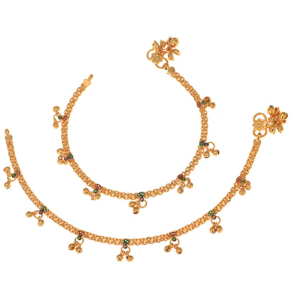 Gold Plated Anklet Pair