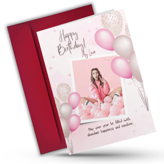 Photo Greeting Card with for Wife Girlfriend | Preprinted Inside Message