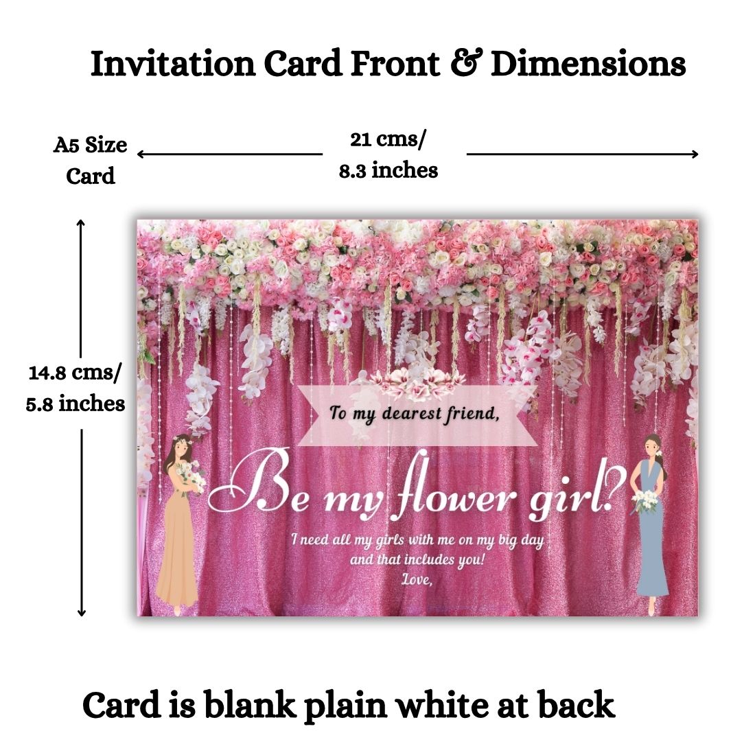 Bridesmaid Proposal Invitation Cards 5.8x8.3inch | Wedding Invite