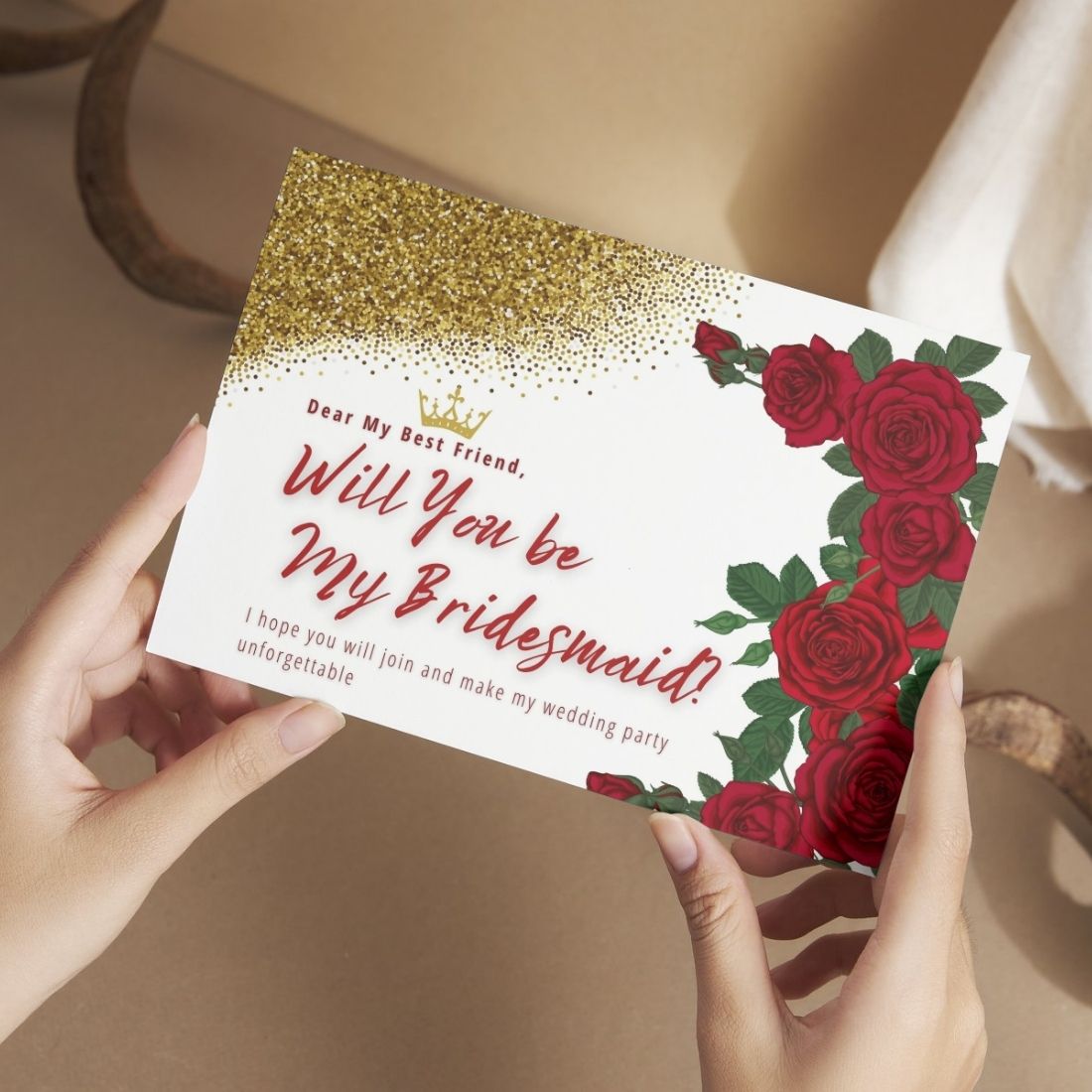 Bridesmaid Proposal Invitation Cards 5.8x8.3inch | Wedding Invite