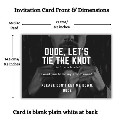 Groomsman Proposal Invitation Cards 5.8x8.3inch | Wedding Invite