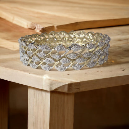 Gold Plated AD Kada Bangles Pair