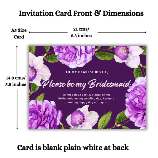 Bridesmaid Proposal Invitation Cards 5.8x8.3inch | Wedding Invite