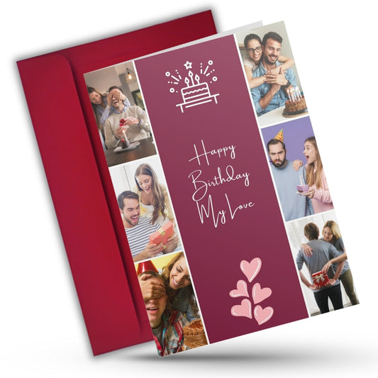 Photo Greeting Card with for Husband Hubby Boyfirend | Preprinted Inside Message