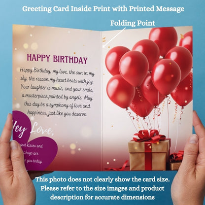 Photo Greeting Card with for Wife Girlfriend | Preprinted Inside Message