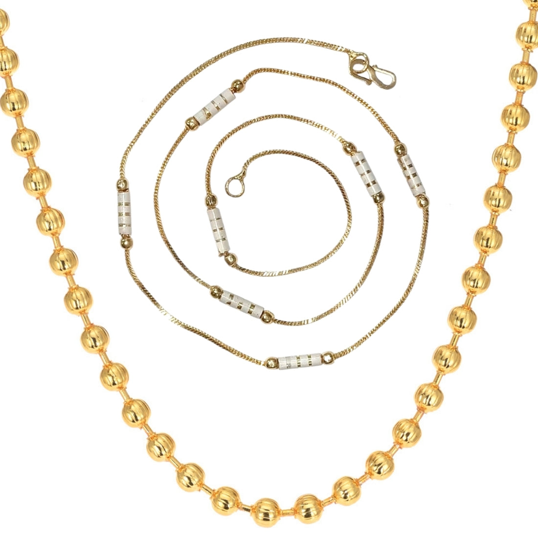 Combo of 2 Gold Plated Chains 22inch Long