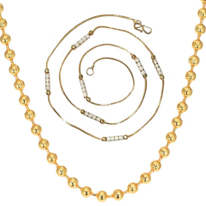 Combo of 2 Gold Plated Chains 22inch Long