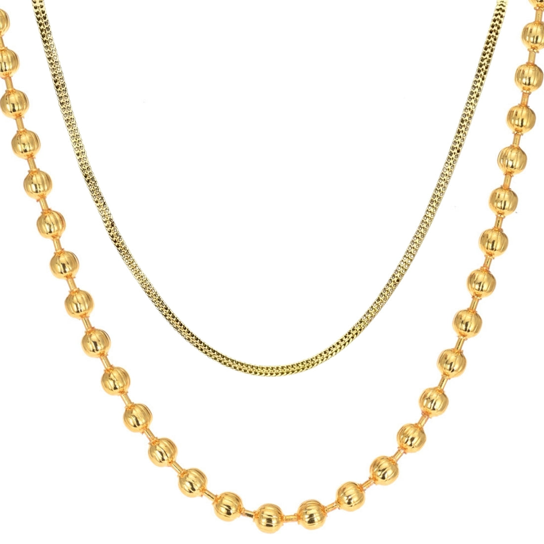Combo of 2 Gold Plated Chains 22inch Long