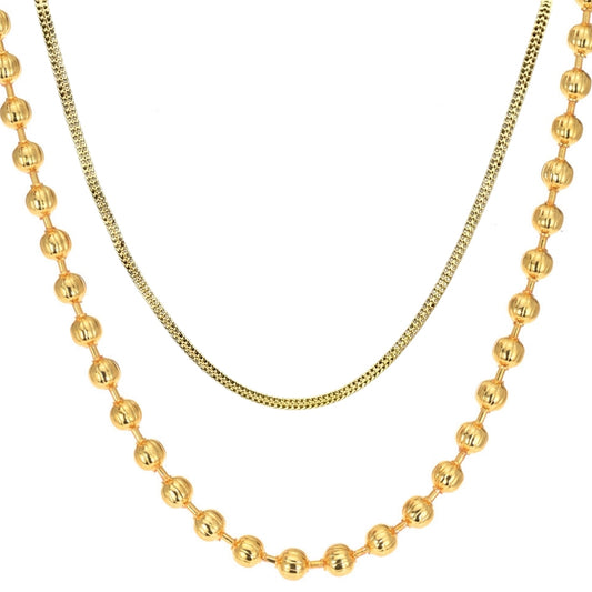 Combo of 2 Gold Plated Chains 22inch Long