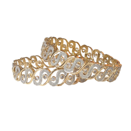 Gold Plated AD Kada Bangles Pair