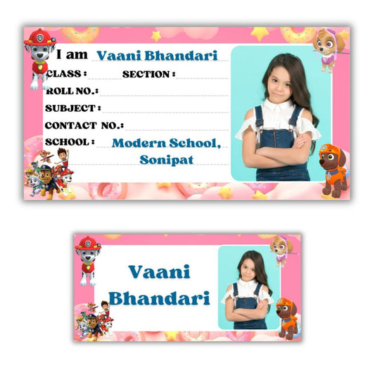 Kids Photo Name Slips & Tags | Pack of 63 | 36 Name Slips & 27 Tags