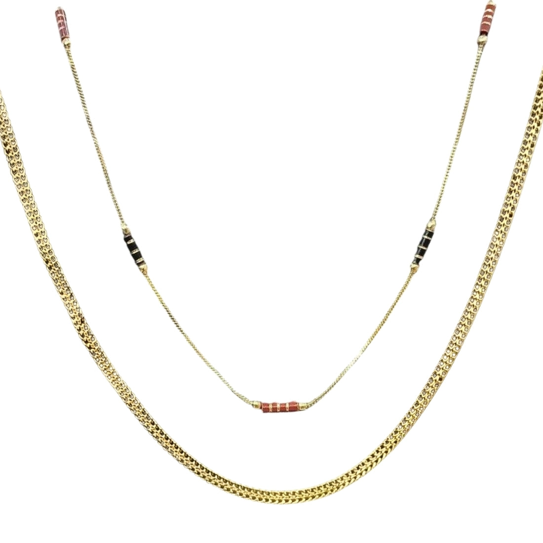 Combo of 2 Gold Plated Chains 22inch Long