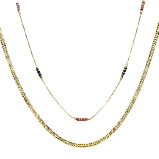 Combo of 2 Gold Plated Chains 22inch Long