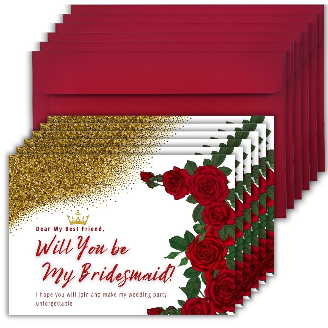 Bridesmaid Proposal Invitation Cards 5.8x8.3inch | Wedding Invite