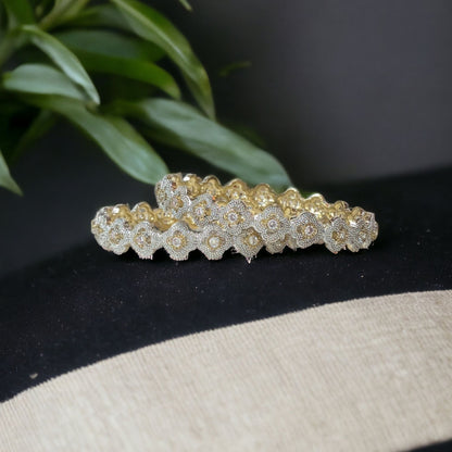 Gold Plated AD Kada Bangles Pair