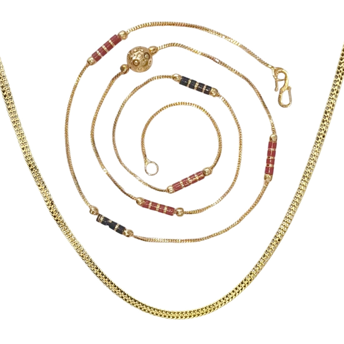 Combo of 2 Gold Plated Chains 22inch Long