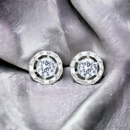 Silver Plated AD Earrings Set