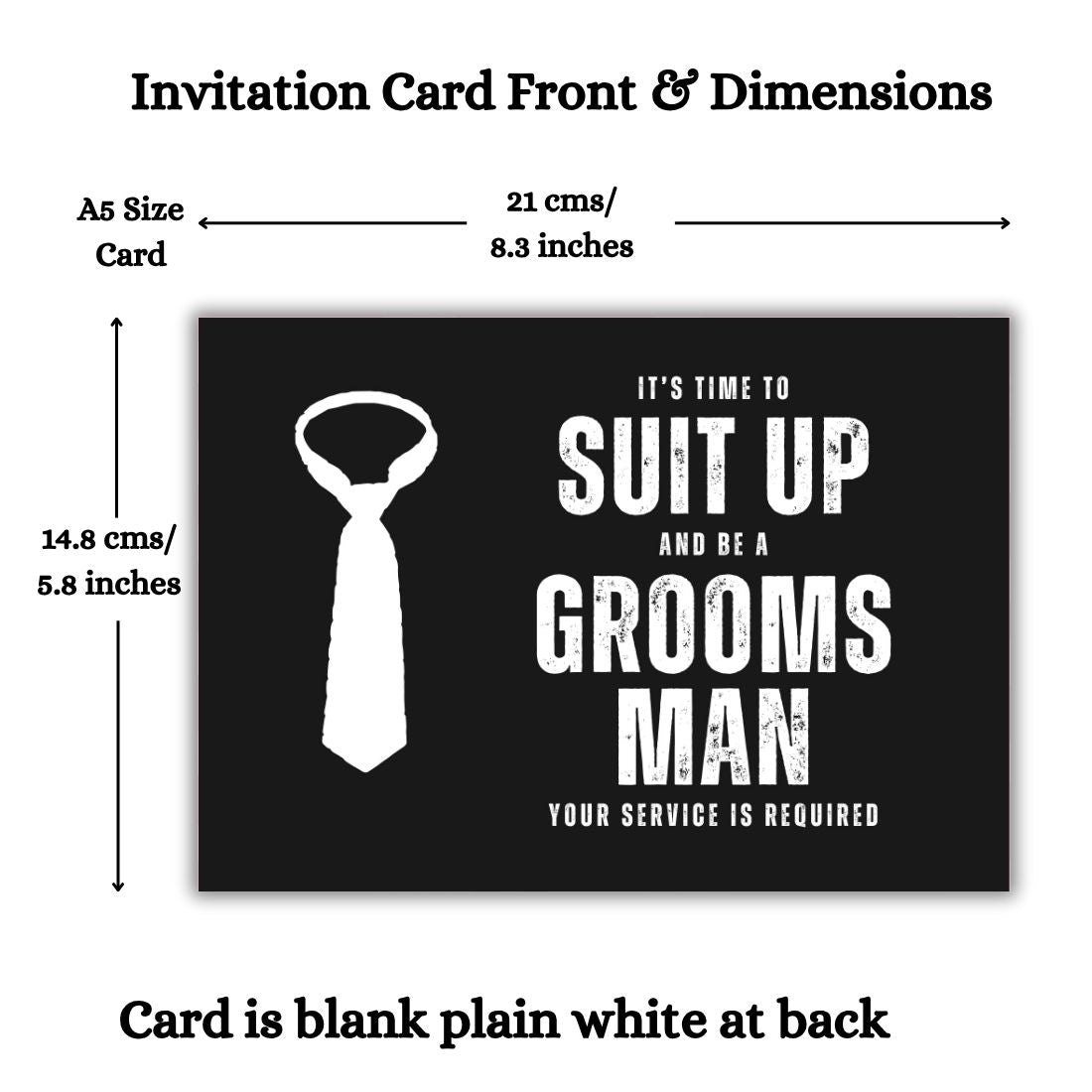 Groomsman Proposal Invitation Cards 5.8x8.3inch | Wedding Invite