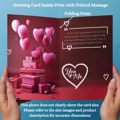 Photo Greeting Card with for Husband Hubby Boyfirend | Preprinted Inside Message